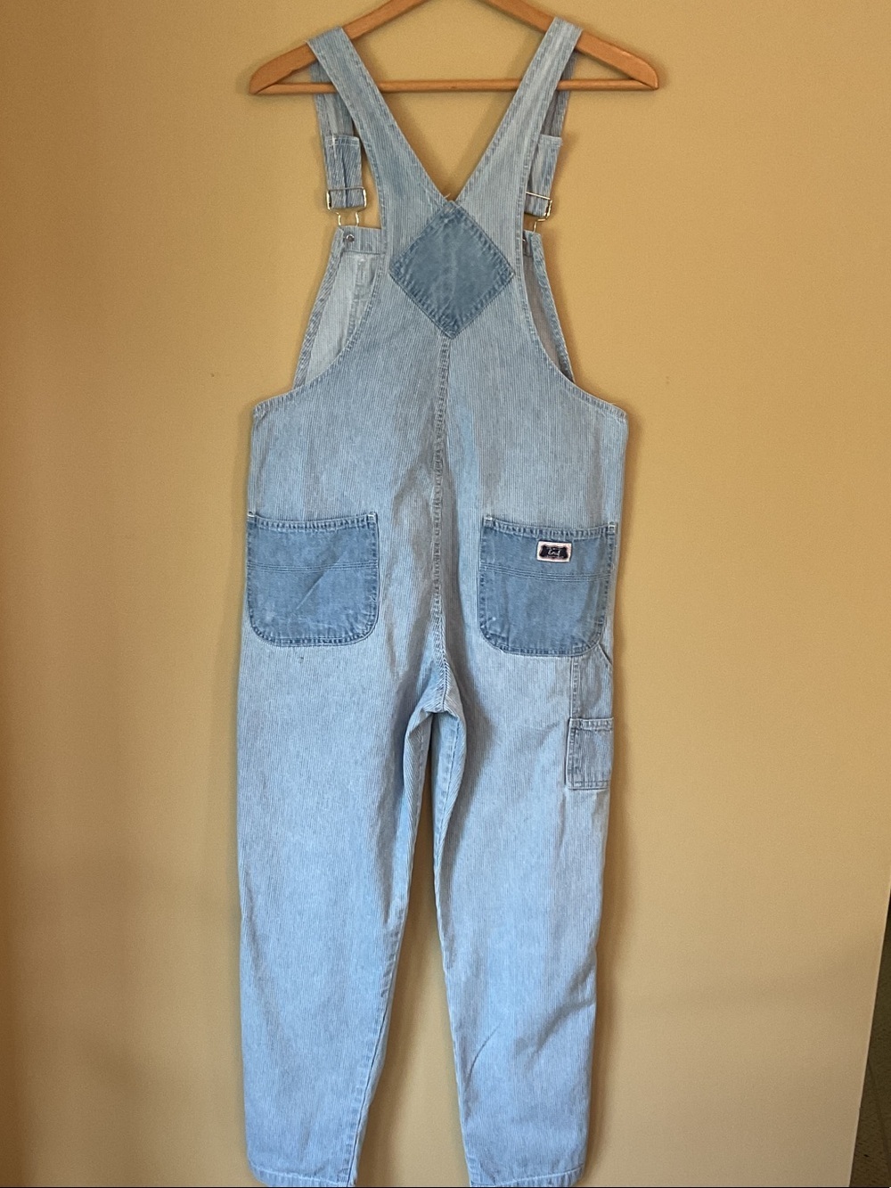 Vintage International e.n.u.f. Jeans Wear Pinstripe Denim Overalls Size S